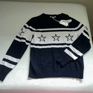 Workshop Republic Clothing: Navy blue and white sweater